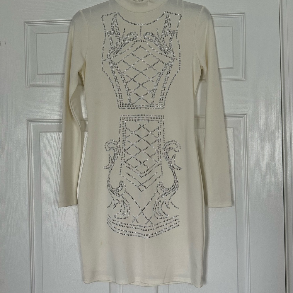 Elegant Cream Dress with Intricate Design